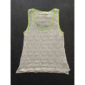 Rapsodia Tank Top Women's Size XS White Bright Lace Cotton Scoop Neck Pullover